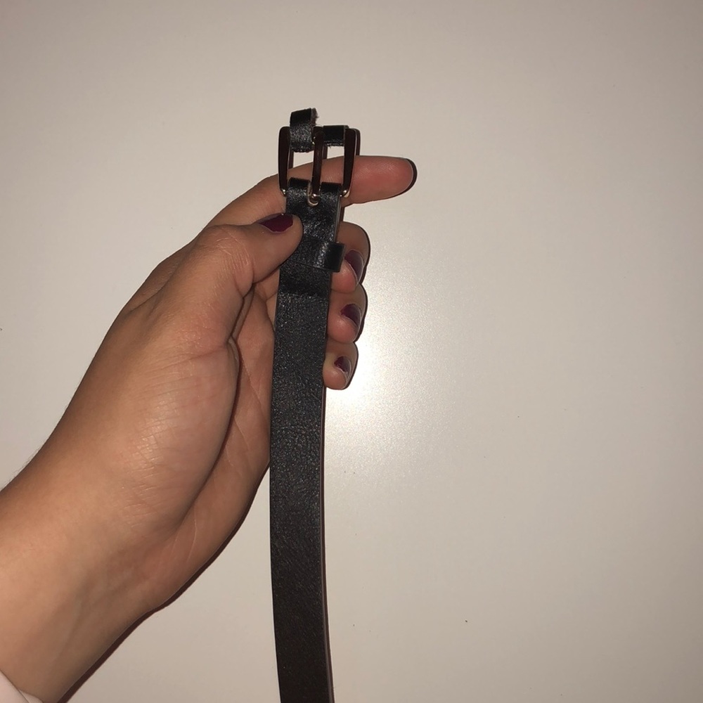 Black leather belt